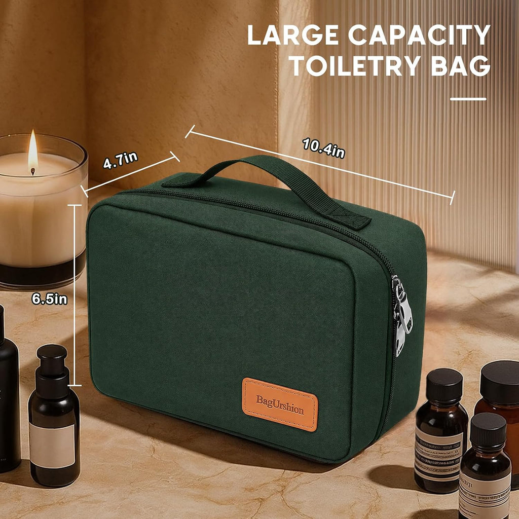 Travel Toiletry Bag for Men,Makeup Organizer Cosmetic Bag - Olive Green