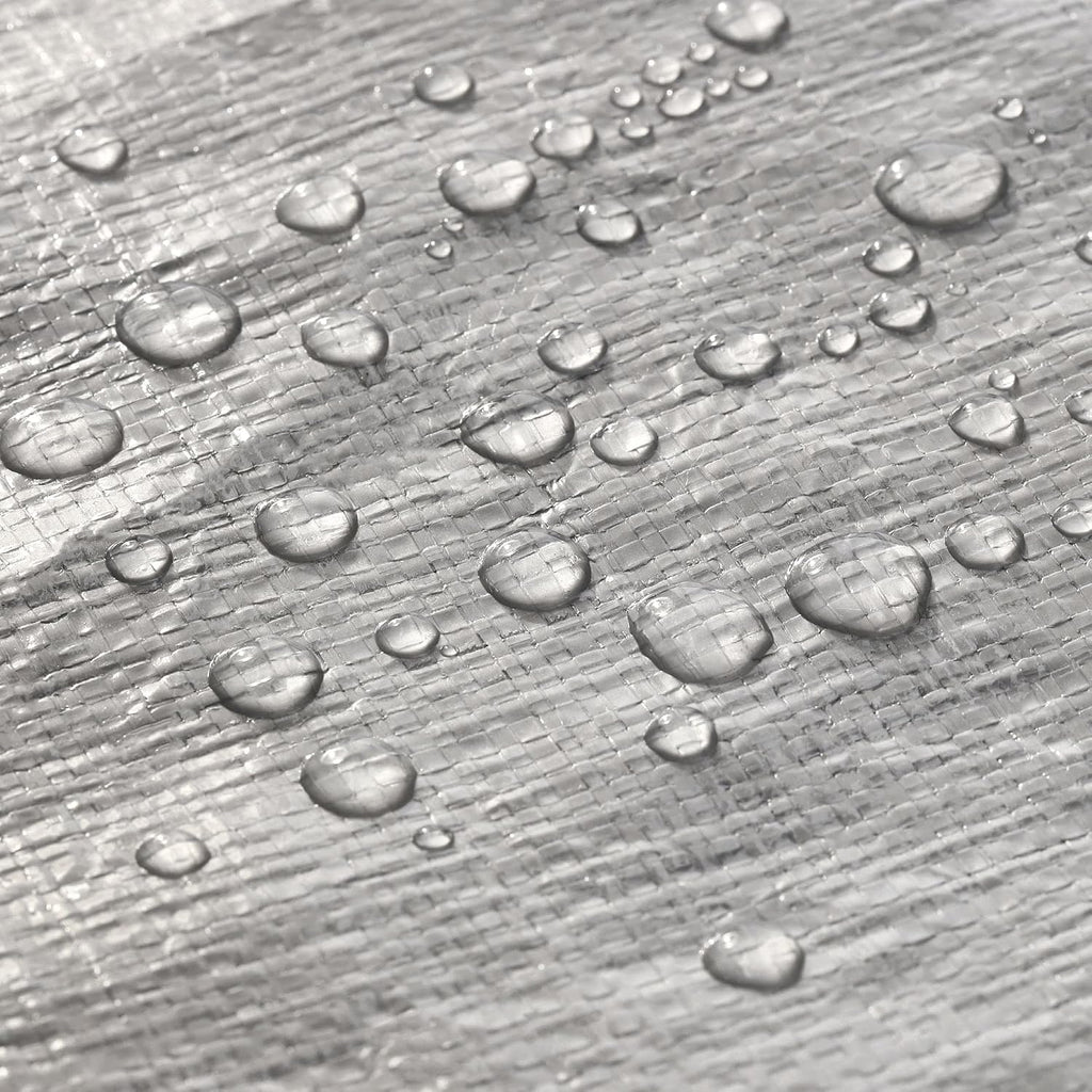 WHITEDUCK Super Heavy Duty Poly Tarp Cover 16 Mil with Grommets and Reinforced Edges (Silver Black- 16 Mil, 10' x 10')