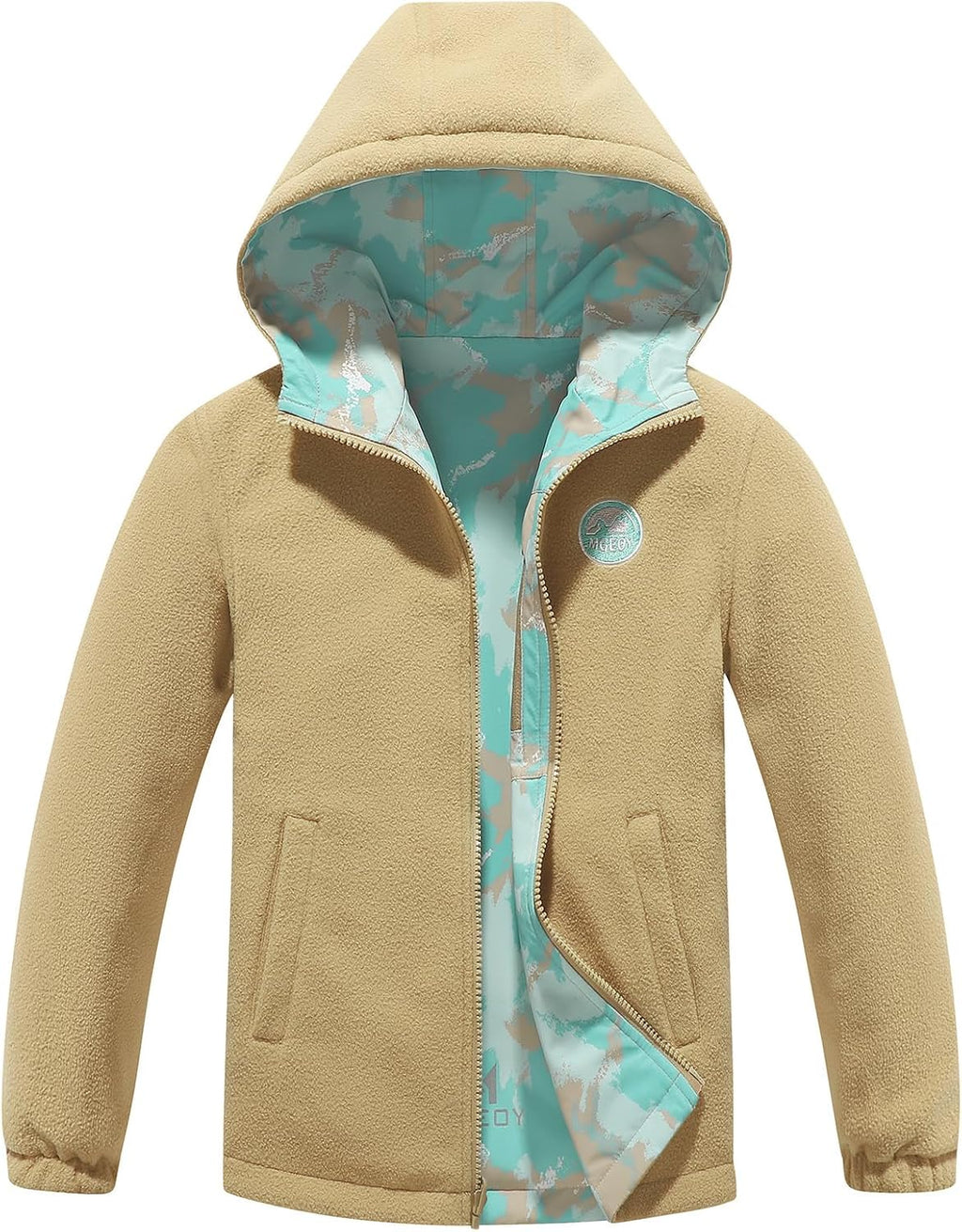 MGEOY Kids Rain Jacket, Waterproof Lightweight Hooded Windbreaker for Boys Girls 4-16Y