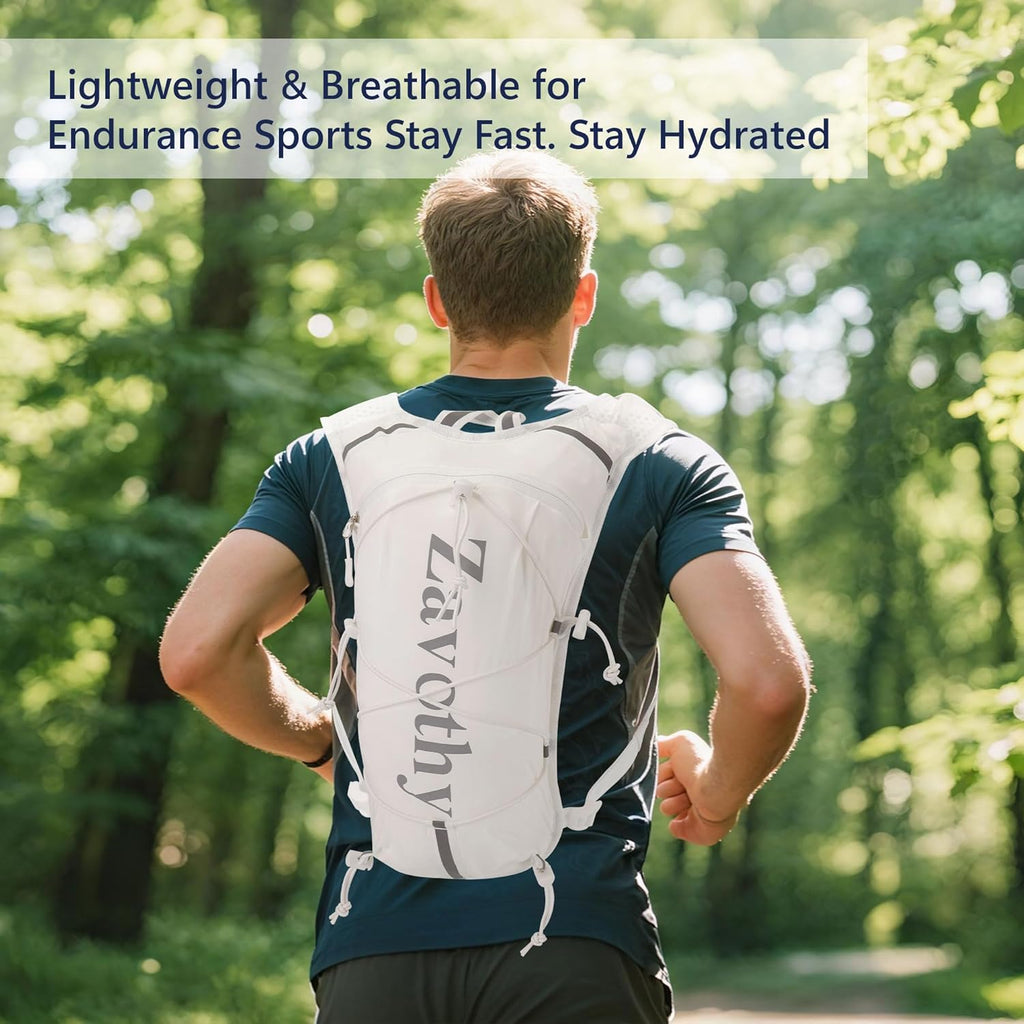 Zavothy Hydration Vest Pack with 1.5L Water Bladder, Lightweight 6L Hydration Backpack for Running, Hiking & Cycling, Breathable Reflective Hydration Vest for Men & Women
