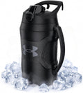 Under Armour Insulated Water Bottle with Handle & Fence Hook, Half Gallon Sports Water Jug, Leak-Resistant & BPA-Free for Baseball, Football & Gym - Black/Black, 64oz