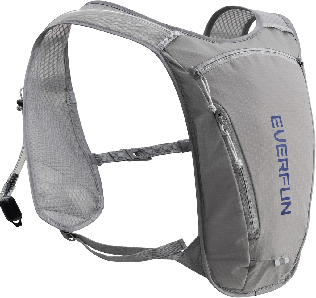 EVERFUN Hydration Backpack Running Vest Small Hiking Water Backpack with 1.5L Water Bladder, Lightweight Reflective Phone Holder Hydro Pack for Trail Running, Biking, Race, Marathons