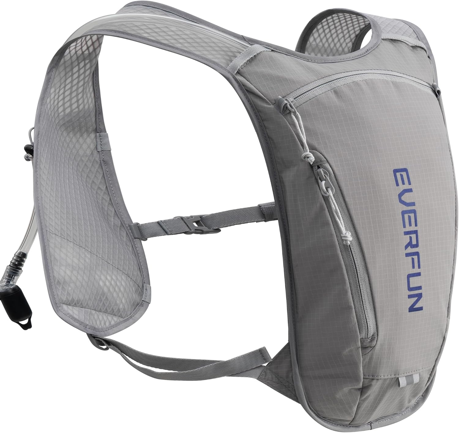 EVERFUN Hydration Backpack Running Vest Small Hiking Water Backpack with 1.5L Water Bladder, Lightweight Reflective Phone Holder Hydro Pack for Trail Running, Biking, Race, Marathons