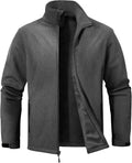 ZITY Men's Softshell Jacket Fleece Lined Lightweight Waterproof Rain Jacket Zip Up Soft Shell Windproof Windbreaker