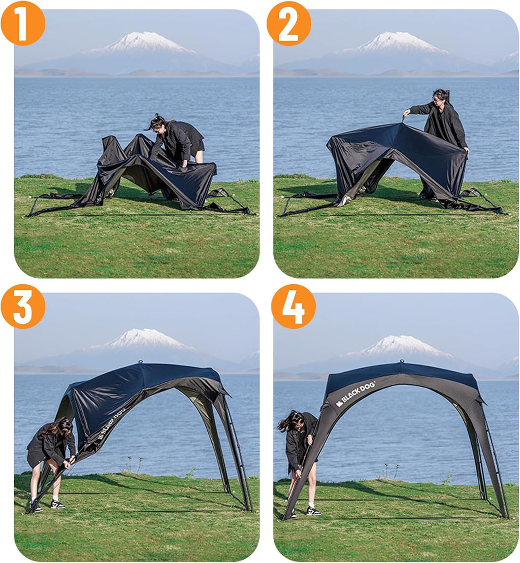 Blackdog 4-6 Person Camping Canopy Tent, Easy Set up Instant Pop up Tents