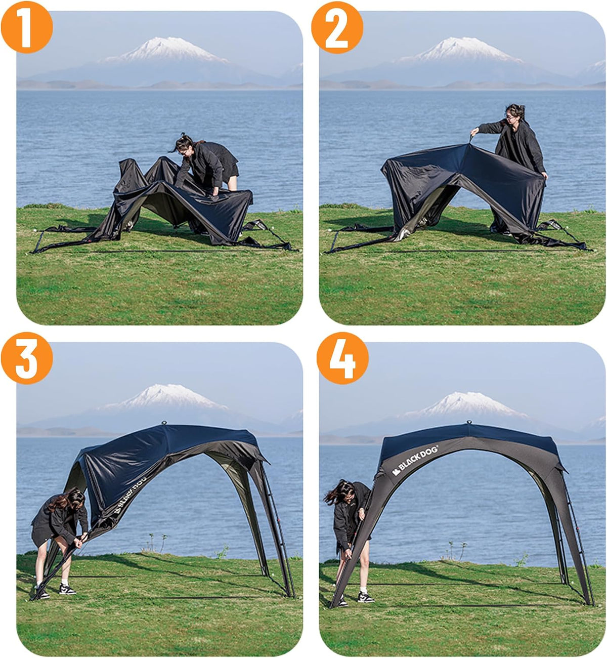 Blackdog 4-6 Person Camping Canopy Tent, Easy Set up Instant Pop up Tents
