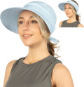 SUN CUBE Womens Sun Hat UV Protection Wide Brim Zip-Off Golf Visor