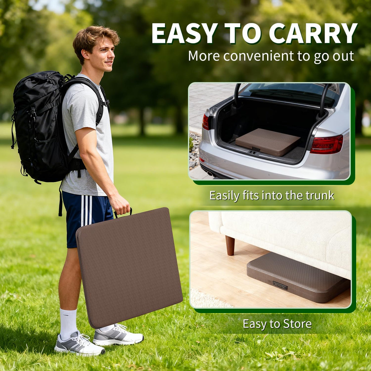 BestOffice | 4FT Folding Table | Brown Ratten | Portable Plastic Table