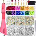 Worthofbest Hotfix Rhinestone Setter, Hot Fix Applicator Tool Bedazzler Kit with rhinestones, Kit, Hot Fixed Wand for Clothes Clothing Fabric Crafts, 5000 Pcs, AB Crystal, Clear, 3 Gems Sizes, Tips