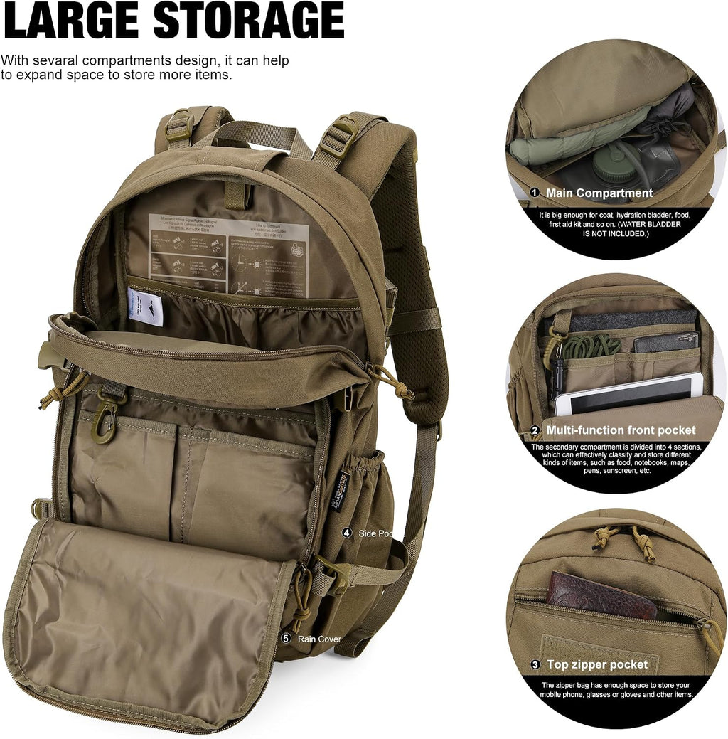 Mardingtop 25L Hiking Backpack,Lightweight Molle Tactical Backpack for Running,Hiking,Cycling,Motorcycle