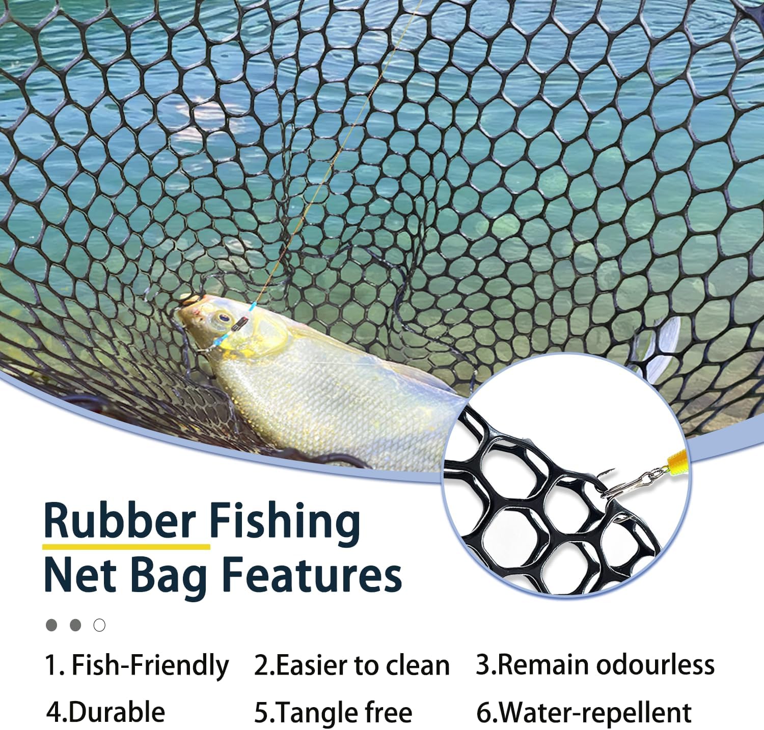 Telescoping Metal Lock Fishing Net with Handle Red Green 64" 52" Rubber Fish Net - Adjustable Length Lightweight Foldable Large Big Collapsible Extendable Fishing Net