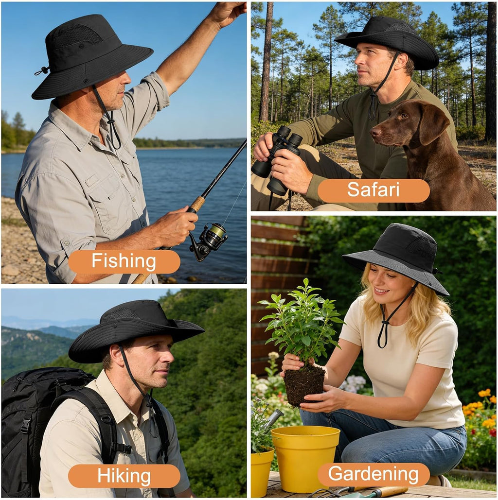 Sun Hat for Men Women UV Protection Wide Brim Fishing Hats Breathable UPF 50+ Boonie Bucket Hats Beach Safari Hiking Garden