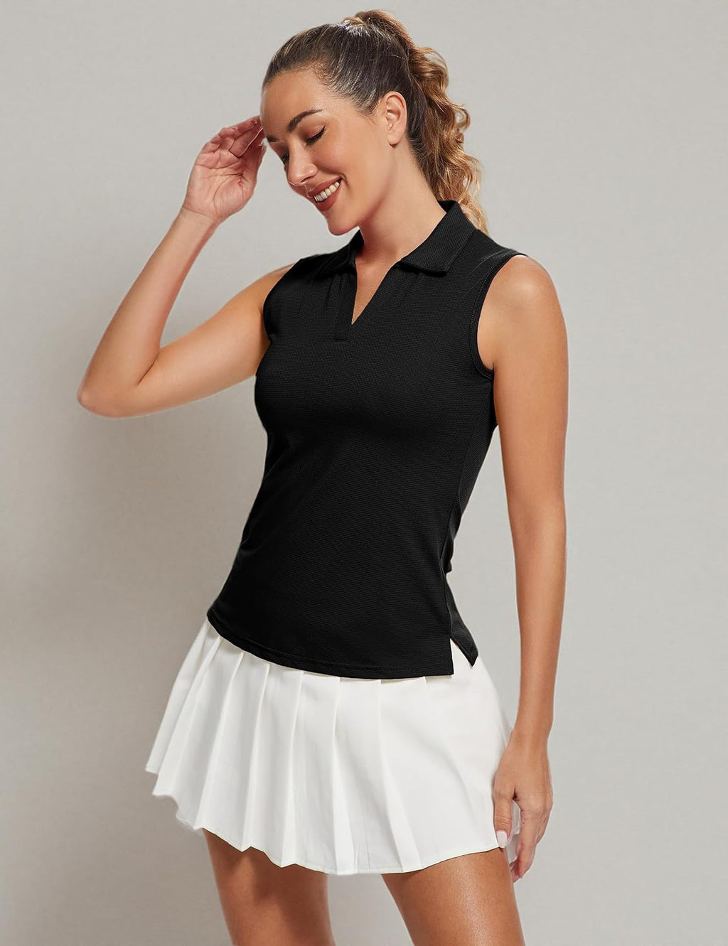 MathCat Womens Golf Shirts - UPF 50+ Athletic Polo Tank Tops