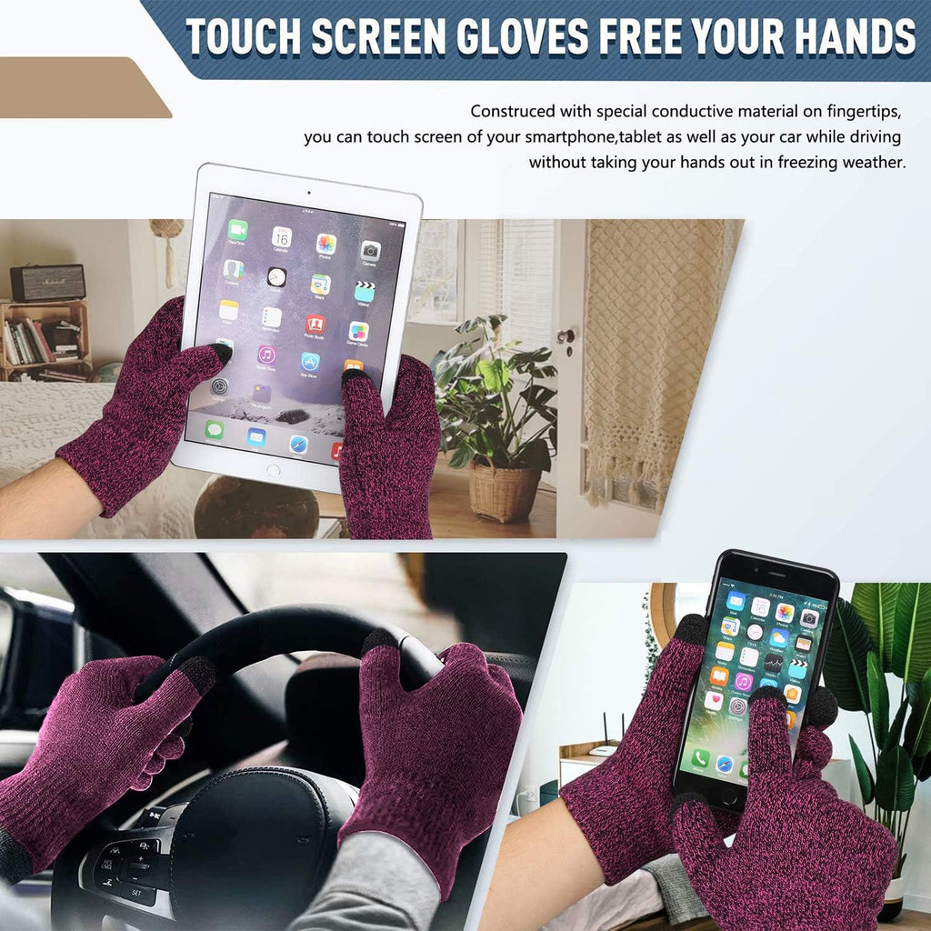 FZ FANTASTIC ZONE Winter Beanie Hats Scarf Touchscreen Gloves for Men Women
