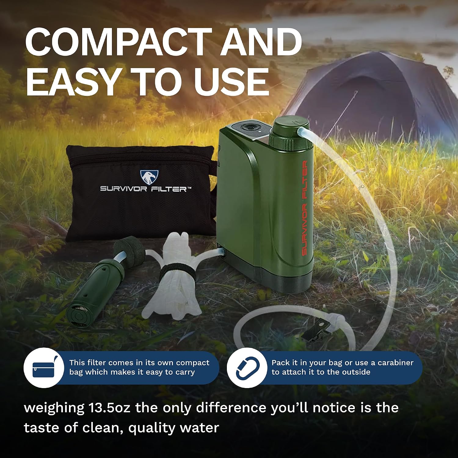 Survivor Filter PRO X Electric Portable Water Filter for Camping & Survival