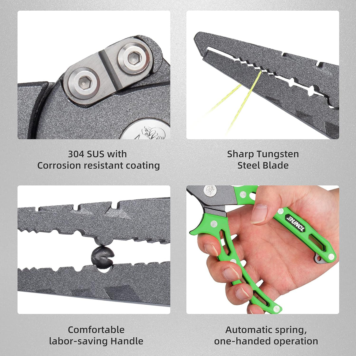 RUNCL Fishing Plier & Fish Lip Gripper Kit, Multi-Function Fishing Tools for Men, Premium Saltwater & Freshwater Fishing Gear, Ultimate Fishing Remover Extractor, Ideal Fishing Gifts for Men