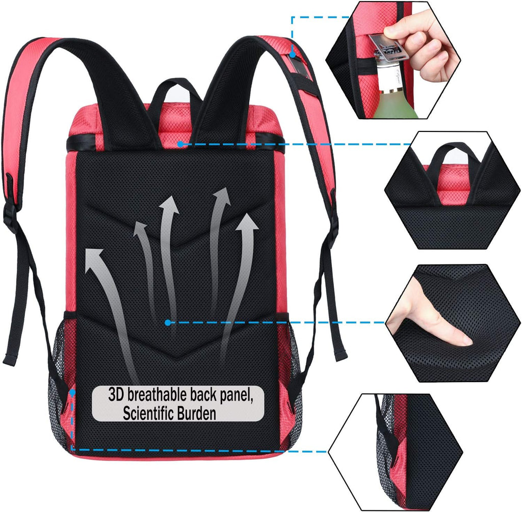FORICH Soft Cooler Backpack Insulated Waterproof Backpack Cooler Bag Leak Proof Portable Small Cooler Backpacks to Work Lunch Travel Beach Camping Hiking Picnic Fishing Beer for Men Women
