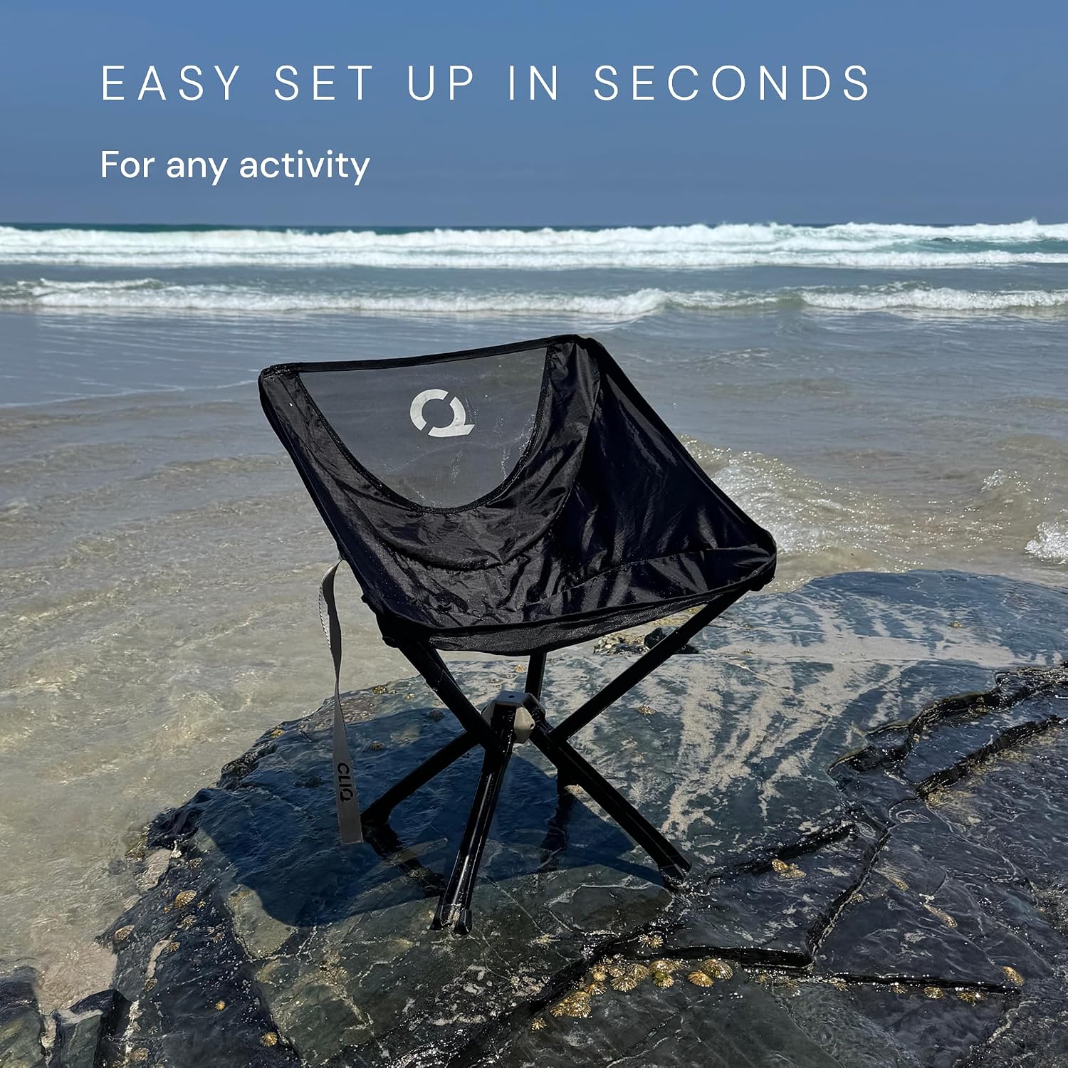 CLIQ ClassiQ 2-Pack Low-Back Camping Chairs with Free Carry Bag, Black