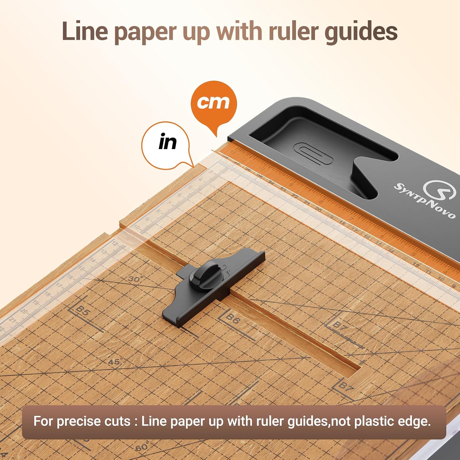12 Inch Heavy Duty Paper Cutter, Wood Guillotine Paper Trimmer