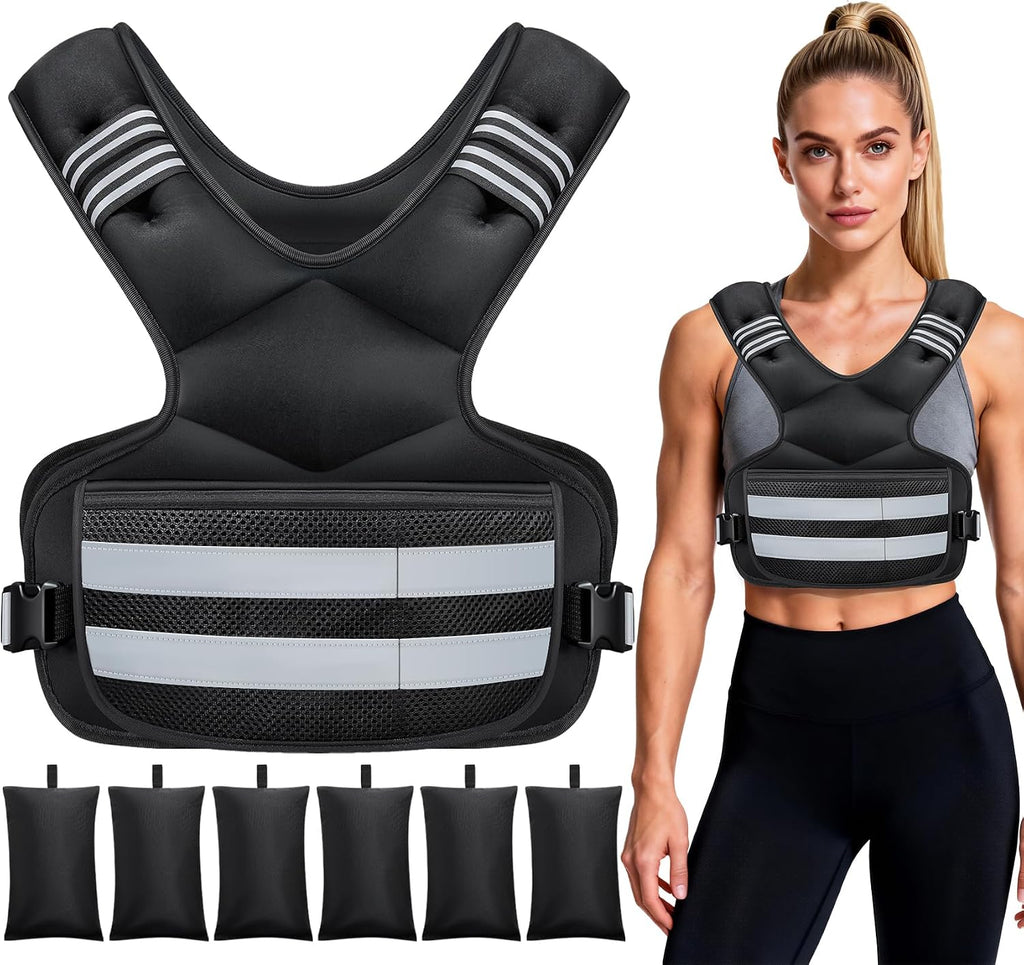 Adjustable Weighted Vest for Women and Men, 4-11lb/11-18lb/20-32lb Vest