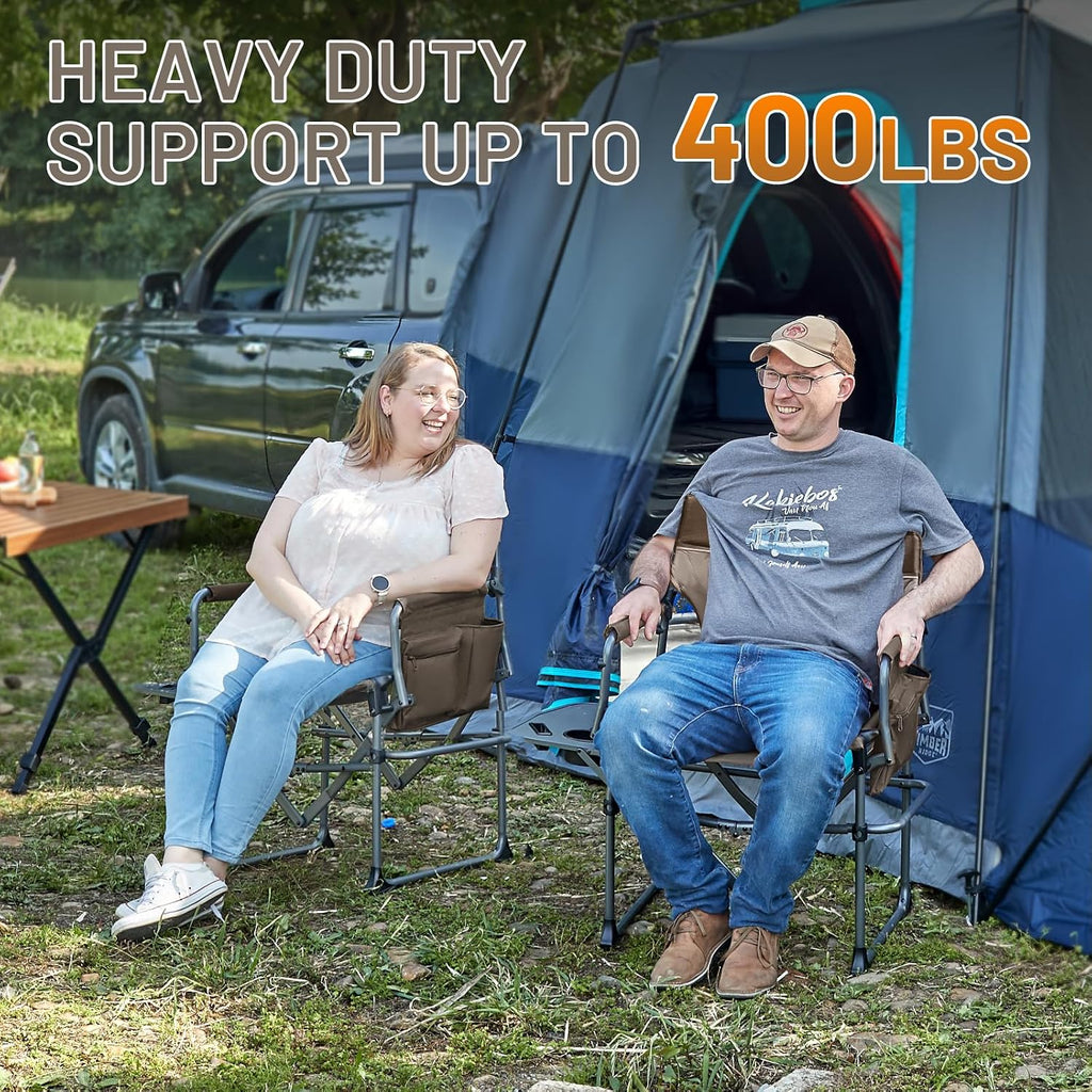 TIMBER RIDGE 400lbs Heavy Duty Camping Chair Portable Directors Chair