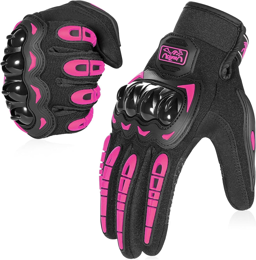 COFIT Motorcycle Gloves Breathable, Touchscreen Motorbike Gloves Anti-Slip with Good Grip Hard Knuckles Protection for Men Women Motocross, BMX ATV MTB Cycling, Road Racing