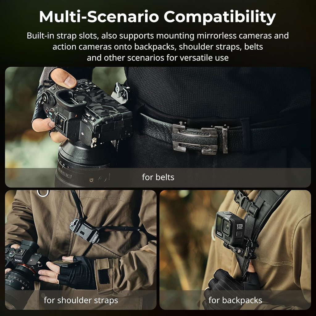 SMALLRIG Camera Clip with Plate, Quick Release System, Max Load 40kg/88lb