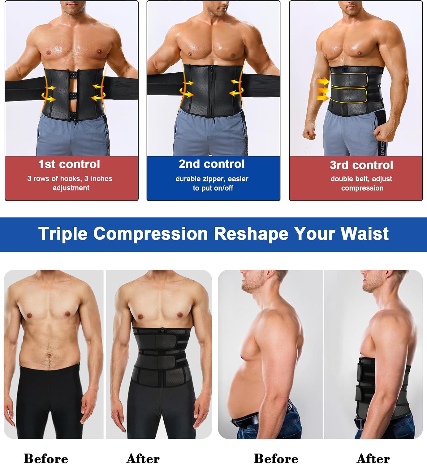 Waist Trainer Trimmer for Men Tummy Control Shapewear