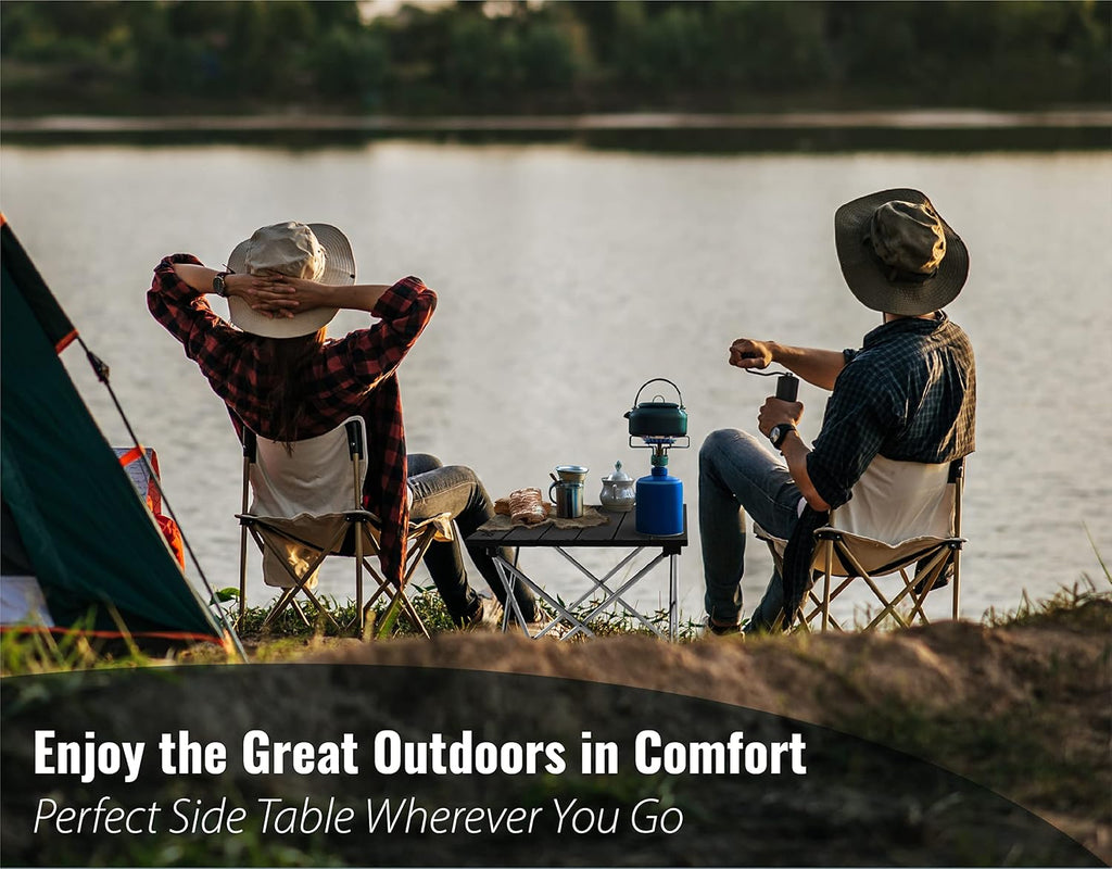 TREKOLOGY Small Camping Table - Beach Table that Fold Up - Lightweight, Foldable, Potable Folding Small Outdoor Table - for Camp, Hiking, Campers & Summer Outing Trip