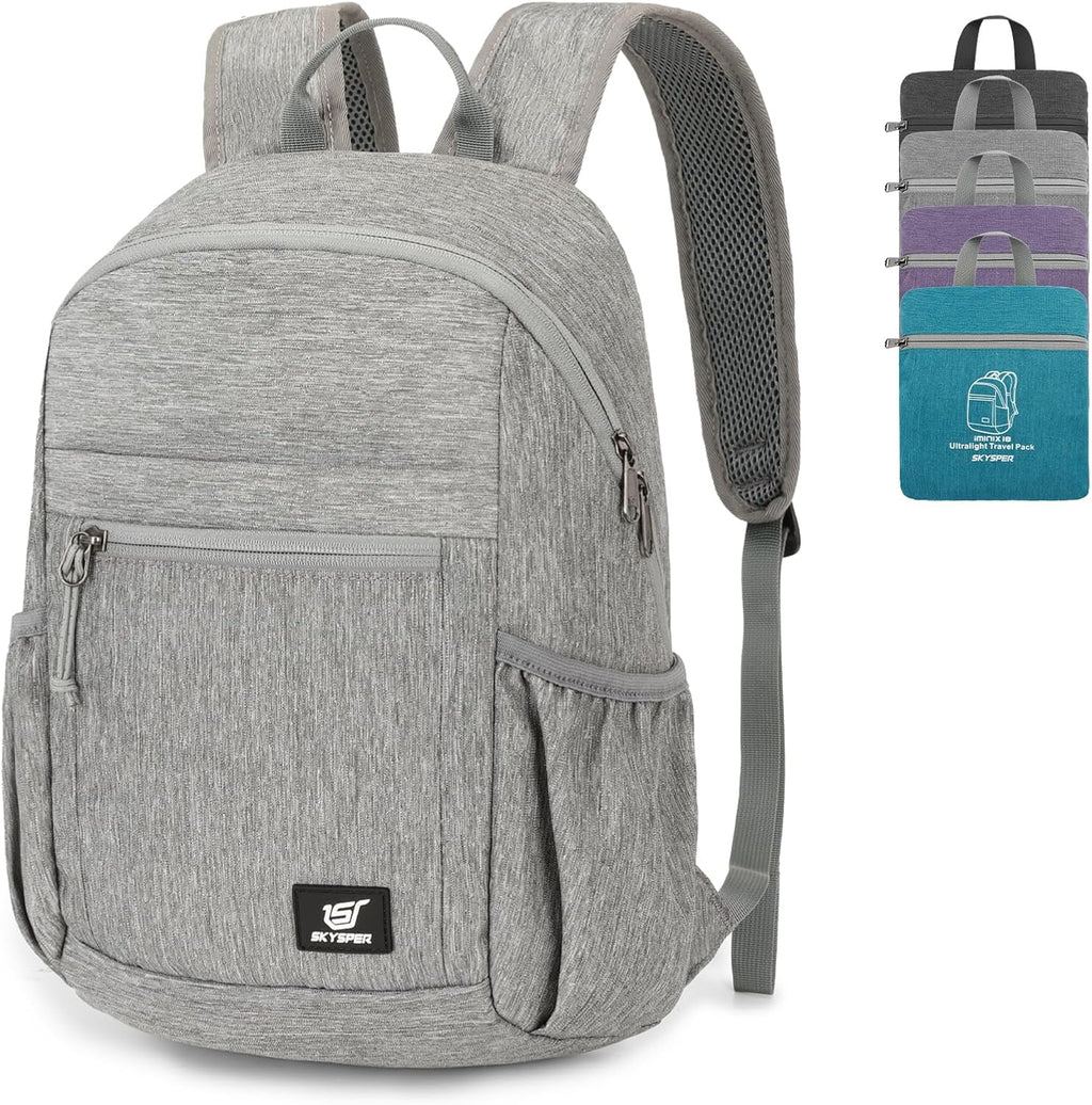 SKYSPER Anti Theft Hiking Backpack, 20L RFID Packable Travel Daypack, Lightweight Foldable Back Pack for Walking Daytrip