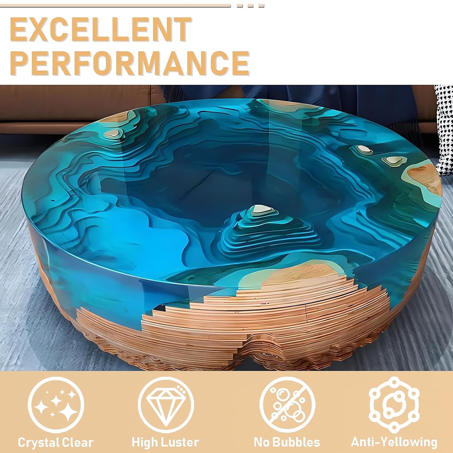 Puduo Epoxy Resin Kit 72OZ, Newly Formulated Crystal Clear Epoxy Resin