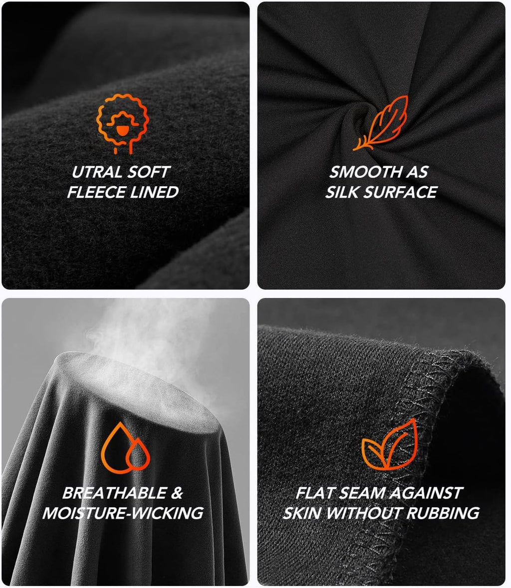 Thermal Underwear for Men Long Johns Set Fleece Lined Winter Cold Weather
