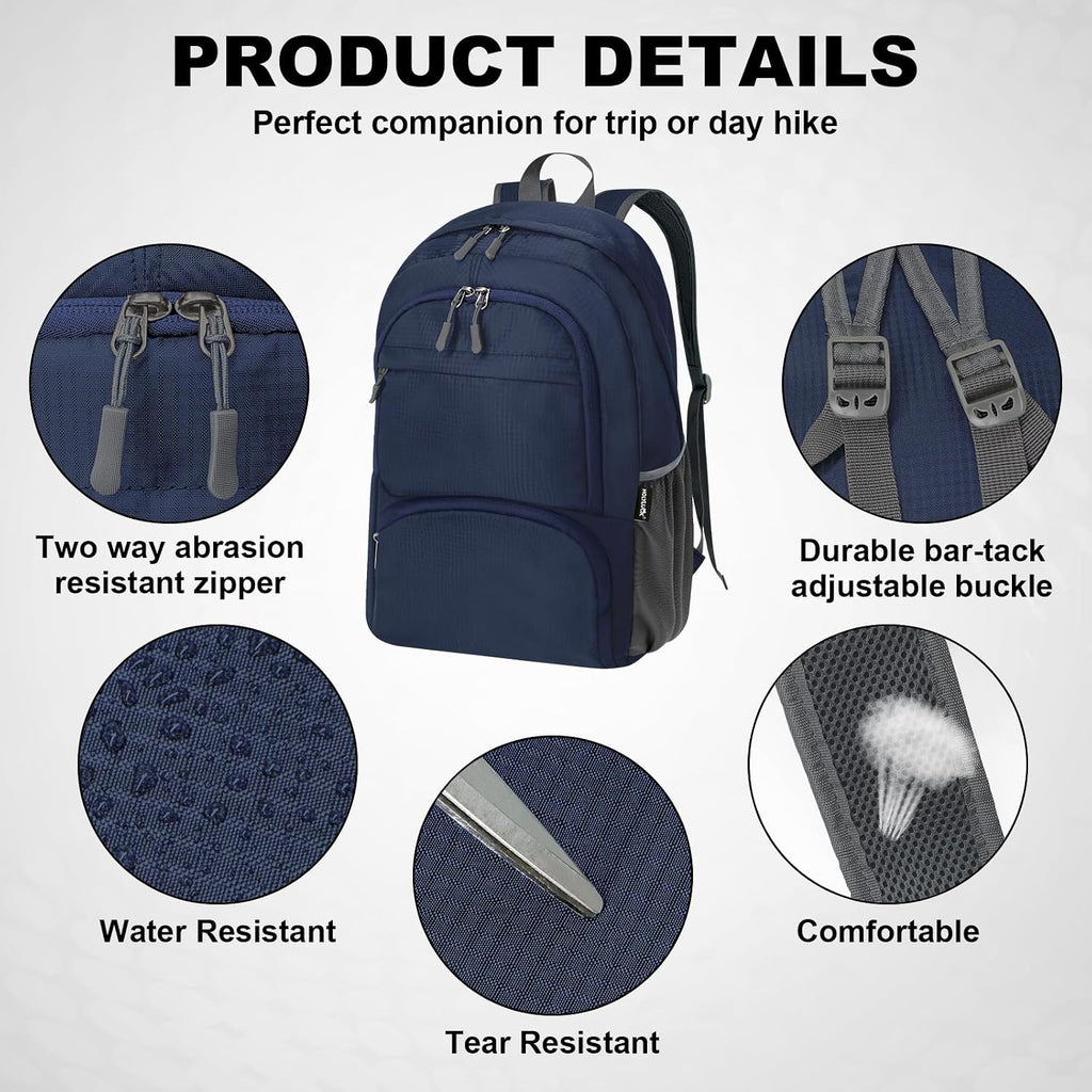 HOLYLUCK 20L lightweight packable Hiking Daypack Foldable Backpack for Men Women Small Travel Outdoor Foldable Shoulder Bag