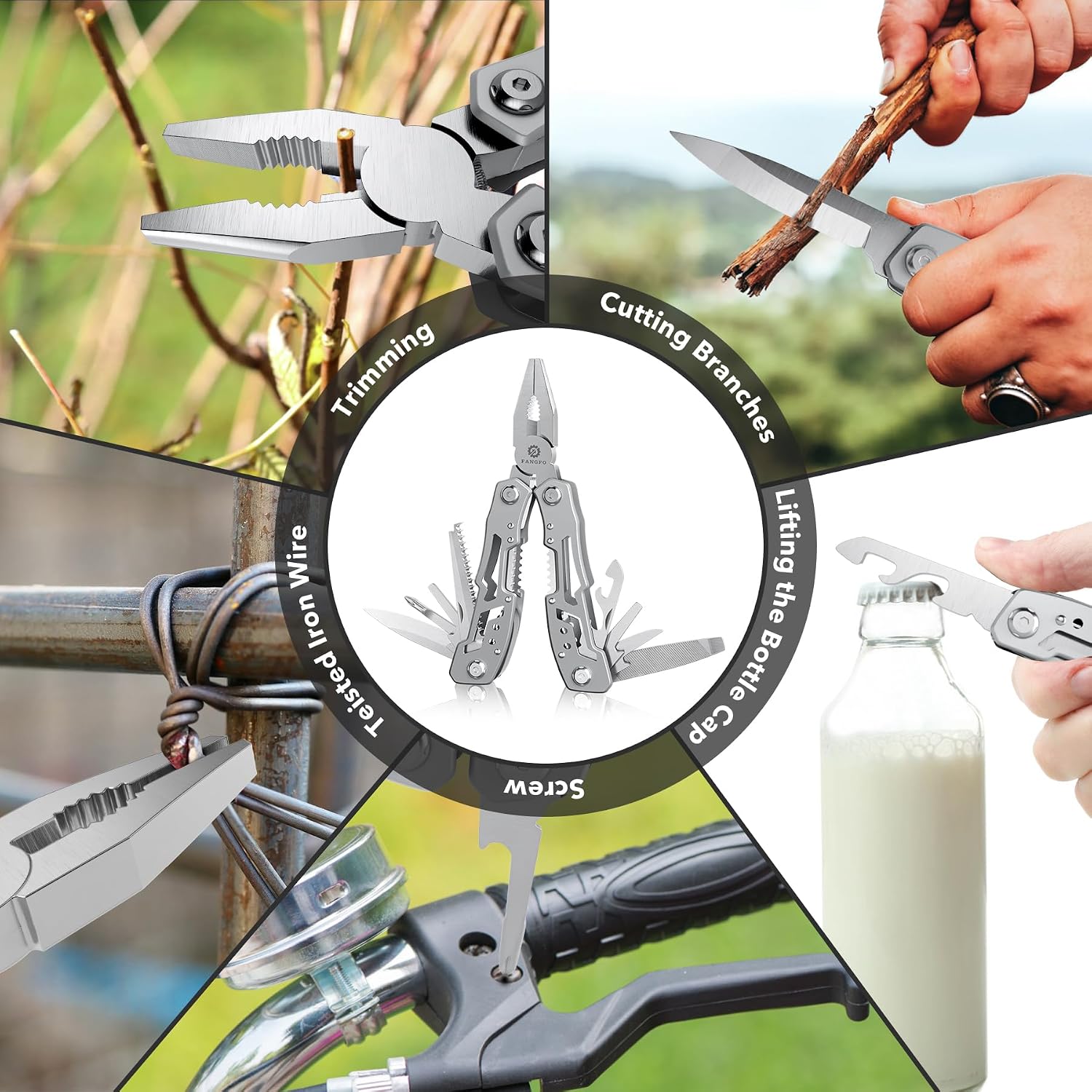 14-In-1 Multitool Pliers，Premium Portable Multi Tool ，with Safety Locking Professional Stainless Steel Multitool Pliers Pocket Knife,Apply to Survival, Camping,