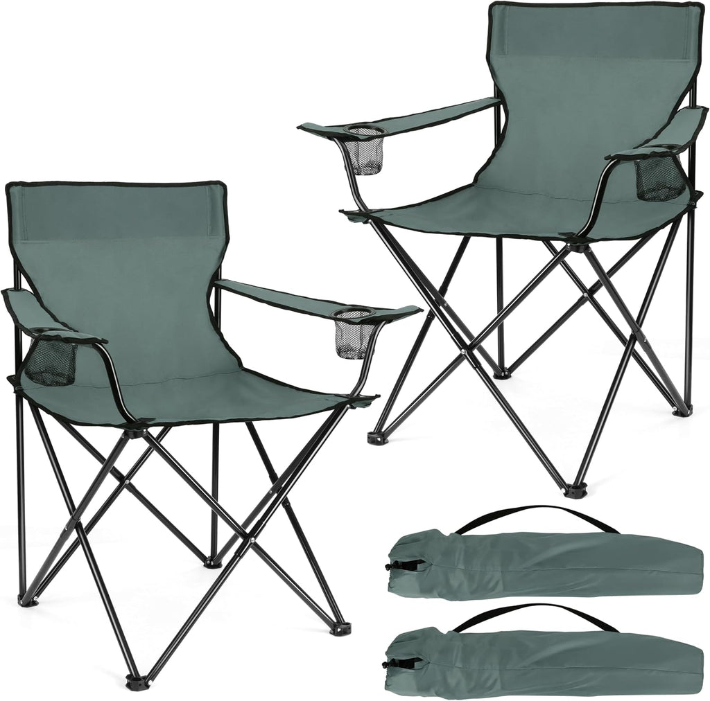 Joyfair Camping Chairs for Lawn & Beach, Large for Adults, Grey