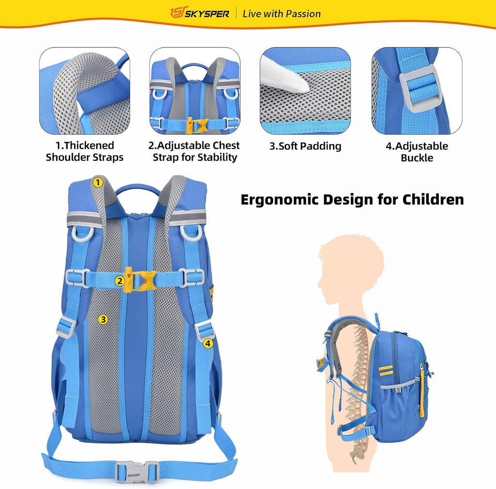 SKYSPER Kids Backpack 12L/18L Kids Travel Backpack Boy Girl for Ages 4-10