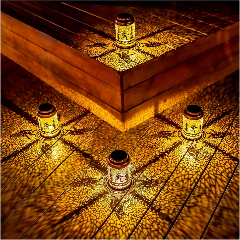 Bigfoot Solar Lanterns Outdoor Hanging Waterproof Solar Lights Big Foot Sasquatch Gifts for Men Women Metal Decorative LED Lanterns for Outside, Patio, Landscape, Yard Decor, Garden Decorations