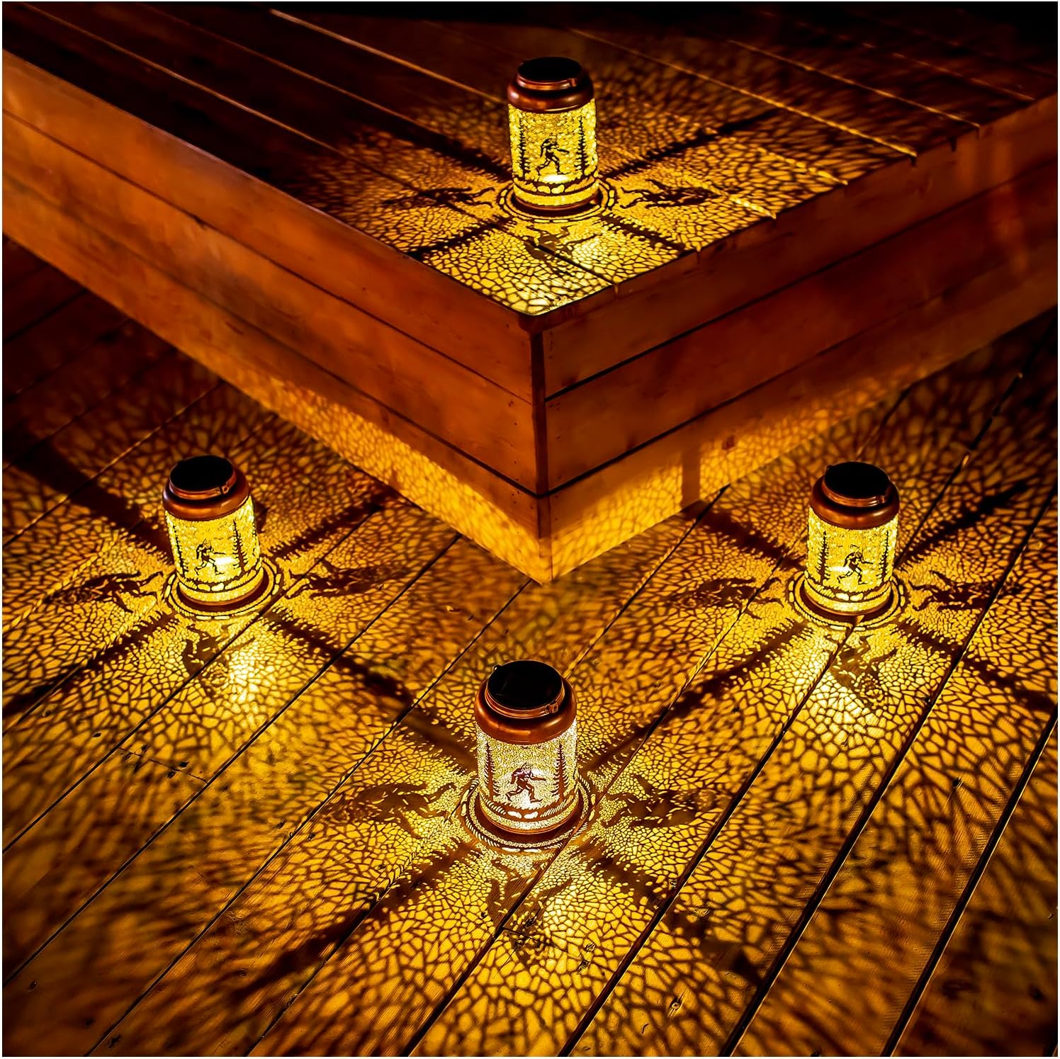 Bigfoot Solar Lanterns Outdoor Hanging Waterproof Solar Lights Big Foot Sasquatch Gifts for Men Women Metal Decorative LED Lanterns for Outside, Patio, Landscape, Yard Decor, Garden Decorations