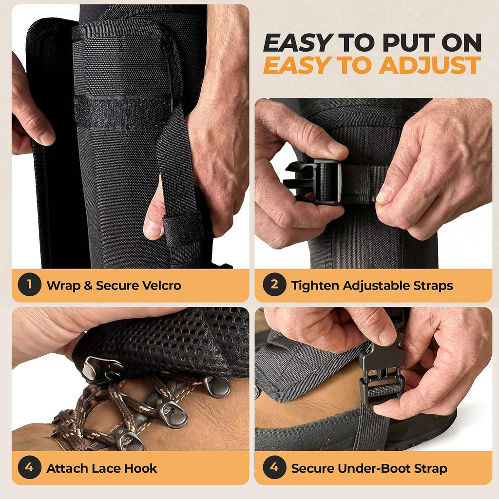 Foxelli Snake Gaiters for Men & Women, Durable Snake Protection Leg Guards