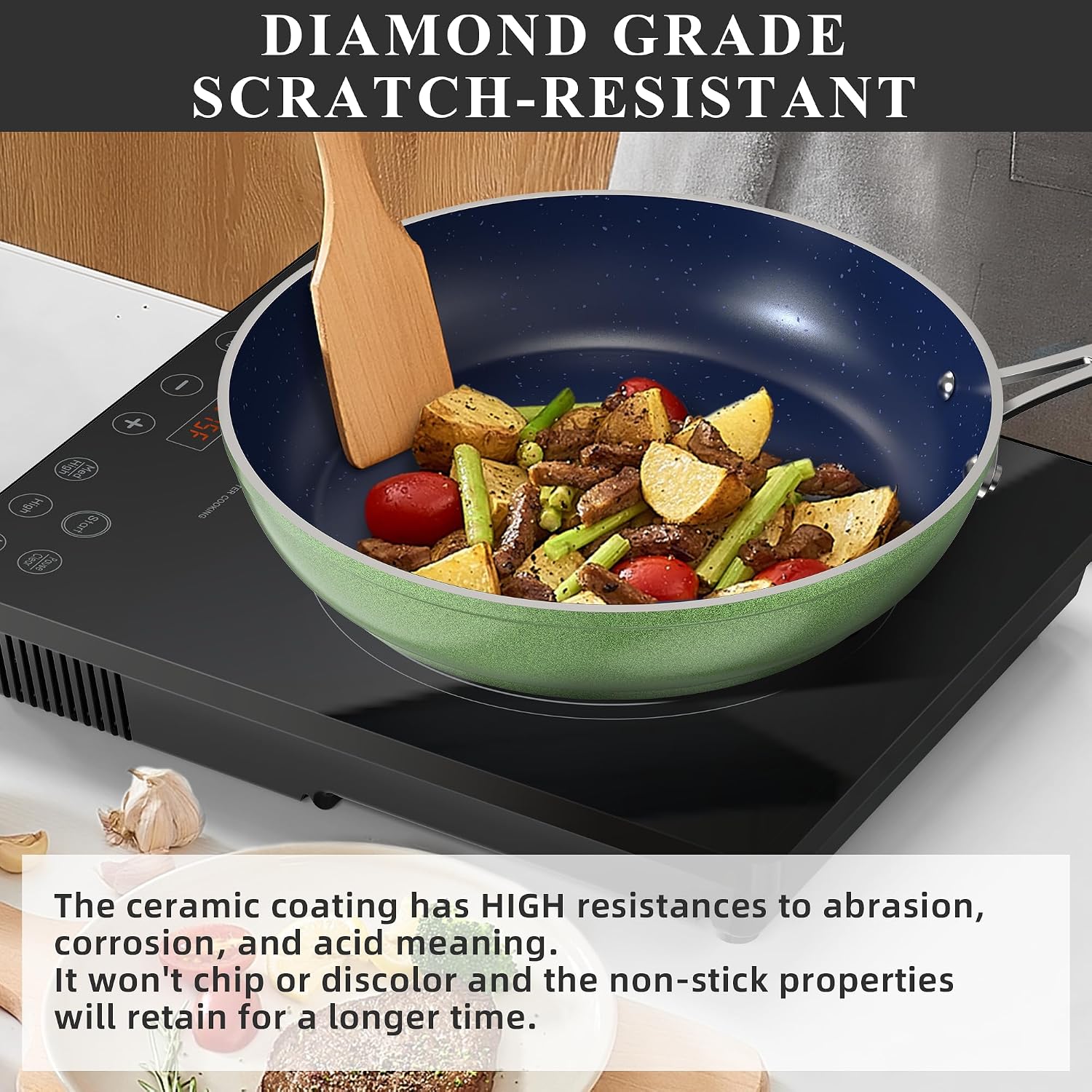 Nuwave Healthy Duralon Blue Ceramic Nonstick Cookware Set, PFAS Free