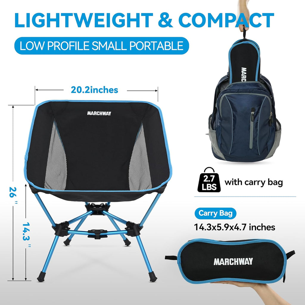 MARCHWAY Lightweight Folding Camping Chair, Portable, Compact and Sturdy