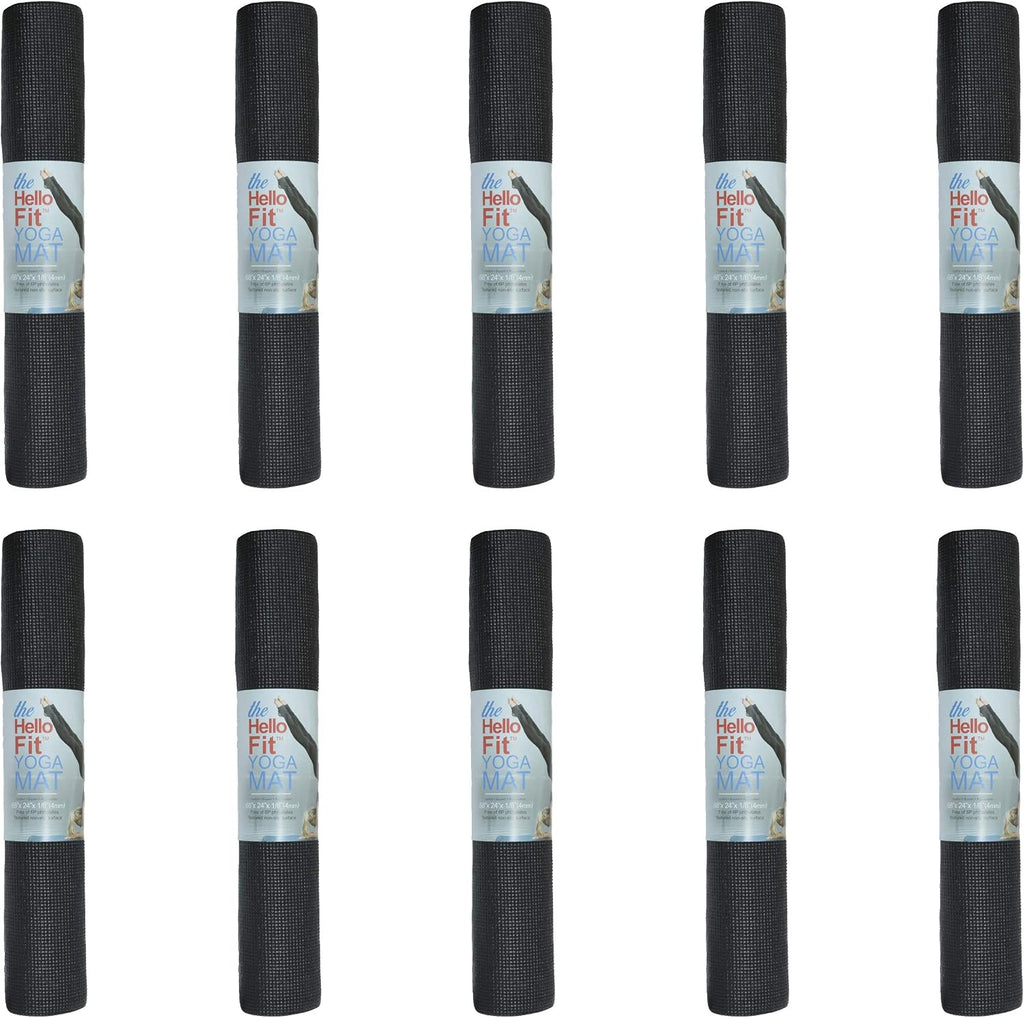 Bulk Yoga Mats, 10 Pack, 4mm Thick, 68x24in