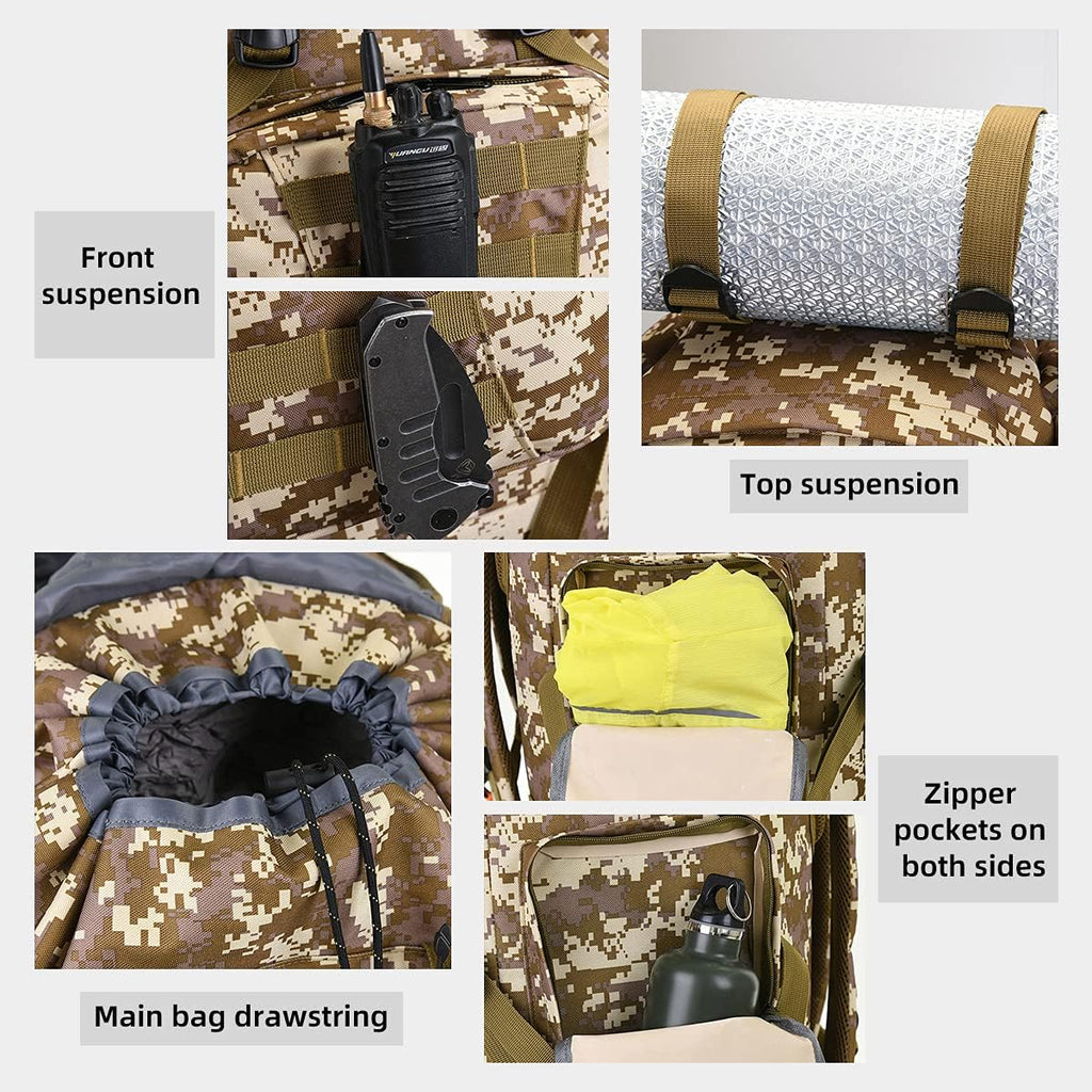 100L Camping Hiking Backpack,Molle military Tactical rucksack backpack,Waterproof Lightweight Hiking Backpack