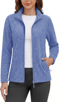 MAGCOMSEN Womens Fleece Zip Up Jacket with Pockets Lightweight Soft Coat