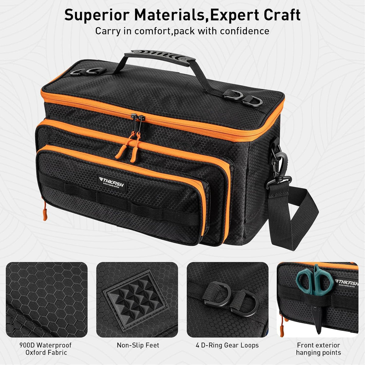 THKFISH Fishing Bag for Soft Plastic Bait Storage With 20PCS Bait Bags