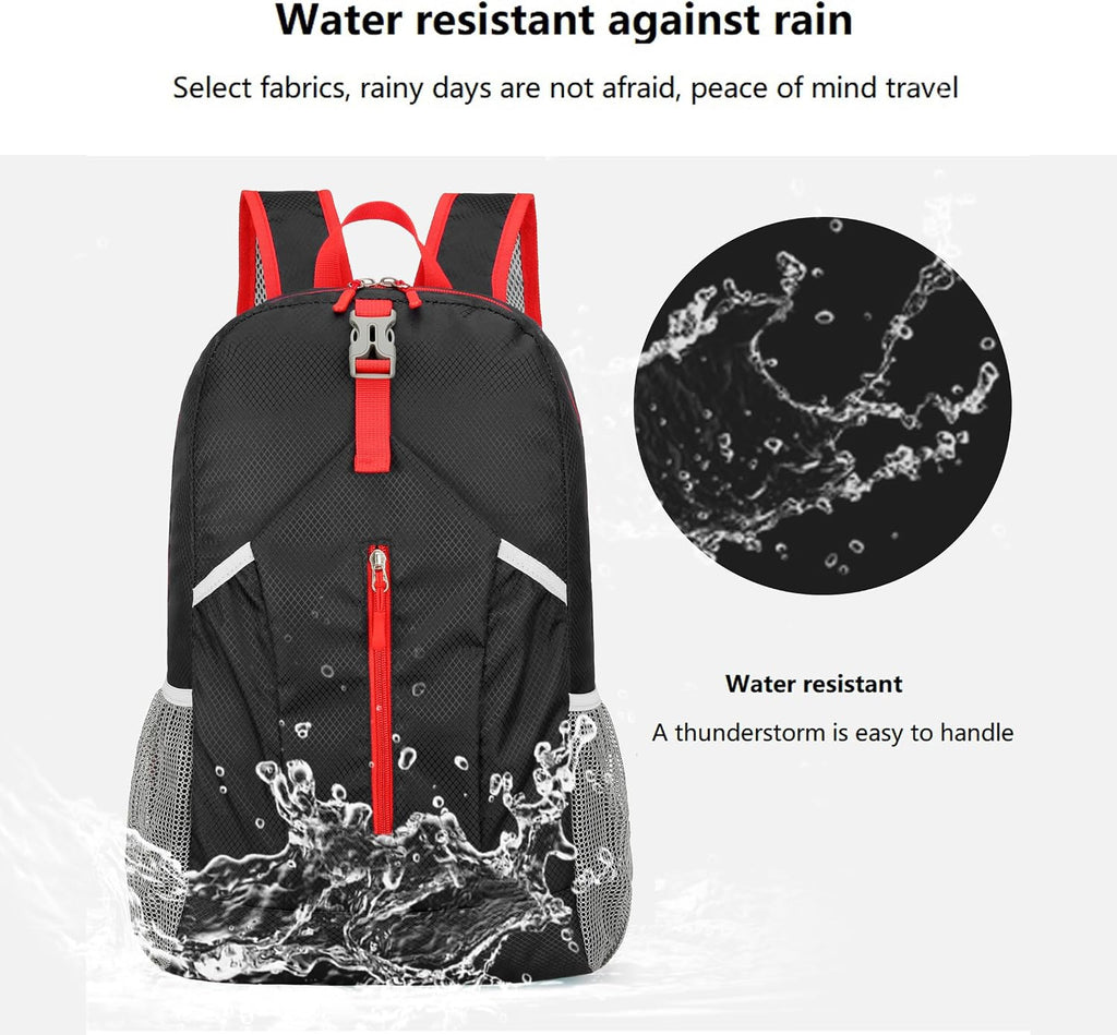 levayhill 25L Foldable Hiking Backpack,Small Packable Daypack, Black