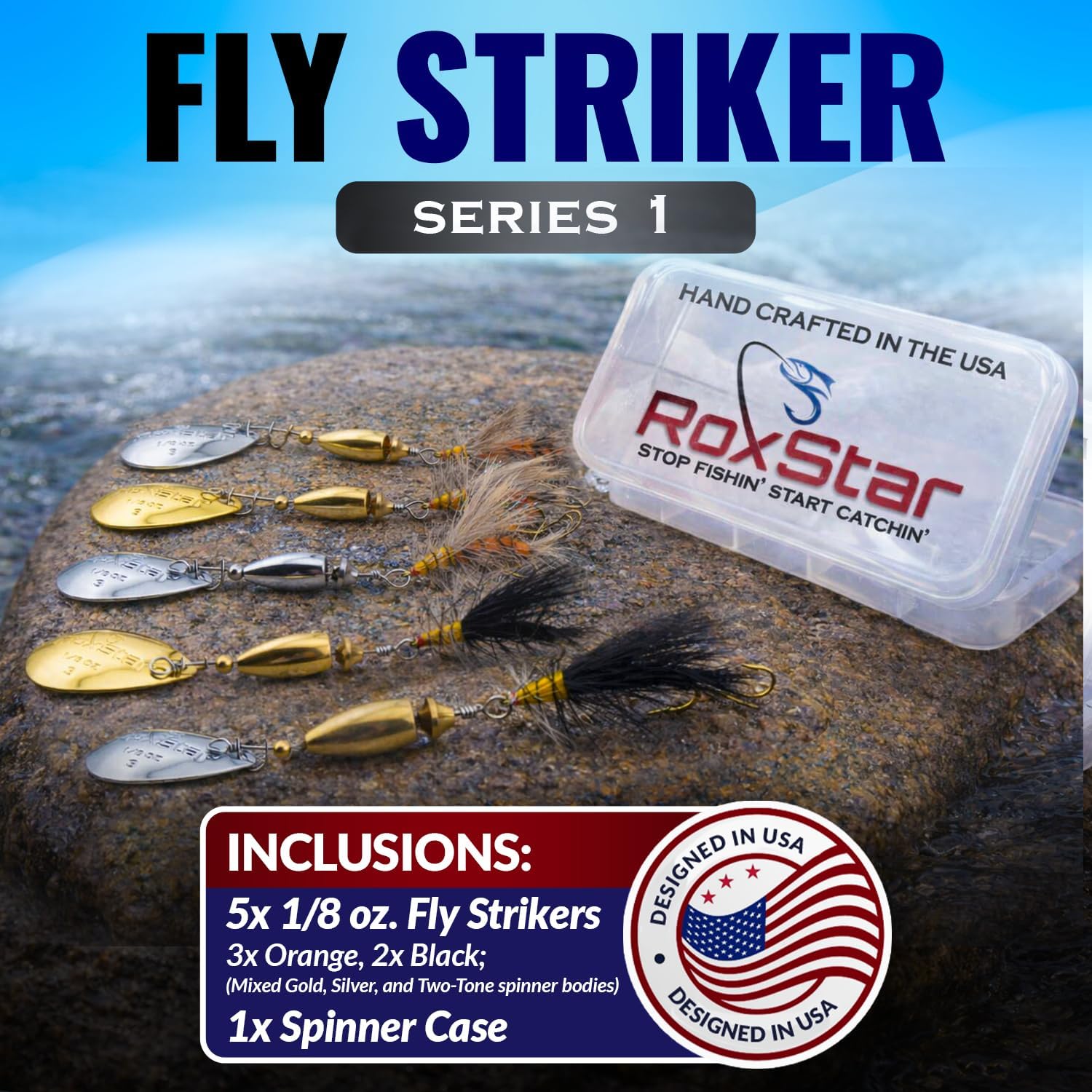 RoxStar Fly Strikers Proven Nationwide to Out-Fish Any Spinner | Hand-Tied in The USA | Most Versatile Fishing Spinner Ever! Trout, Bass, Steelhead