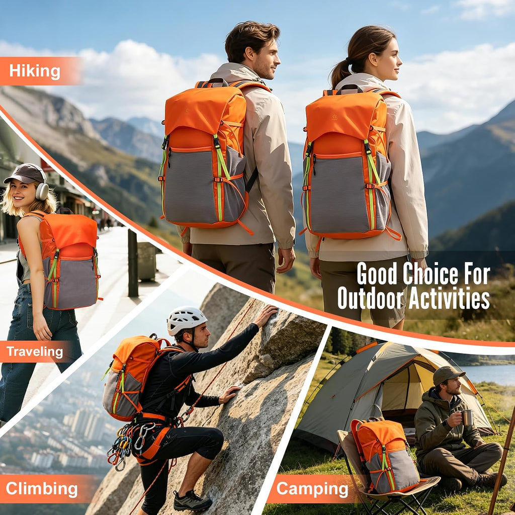 20L Hiking Backpack, Small Lightweight Daypack for Men Women,Orange