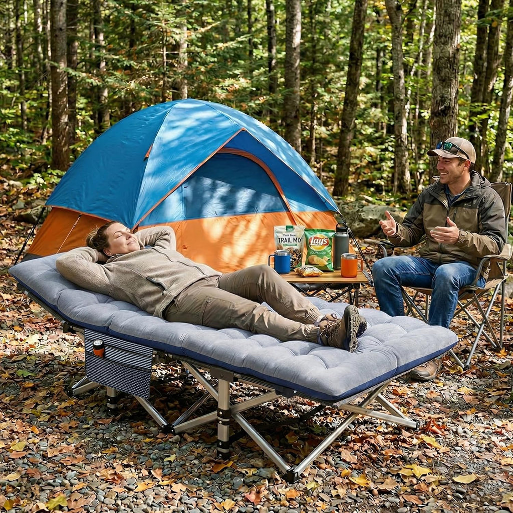 ABORON XXL Folding Camping Cot for Adults, 32 in Wide with Mattress, 900 lb