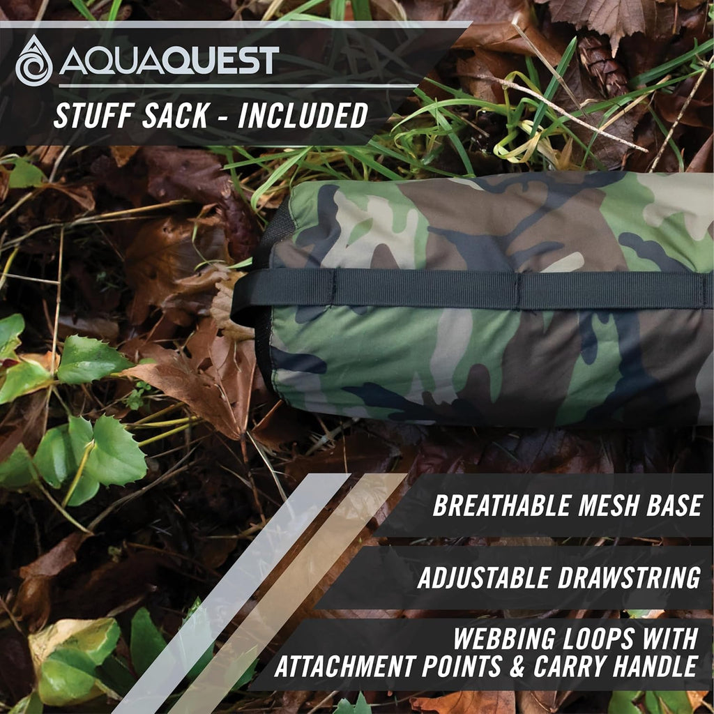 AquaQuest Defender Tarp – Heavy-Duty Waterproof (20,000 mm) Seam-Taped Rain Fly for Camping, Bushcraft & Survival